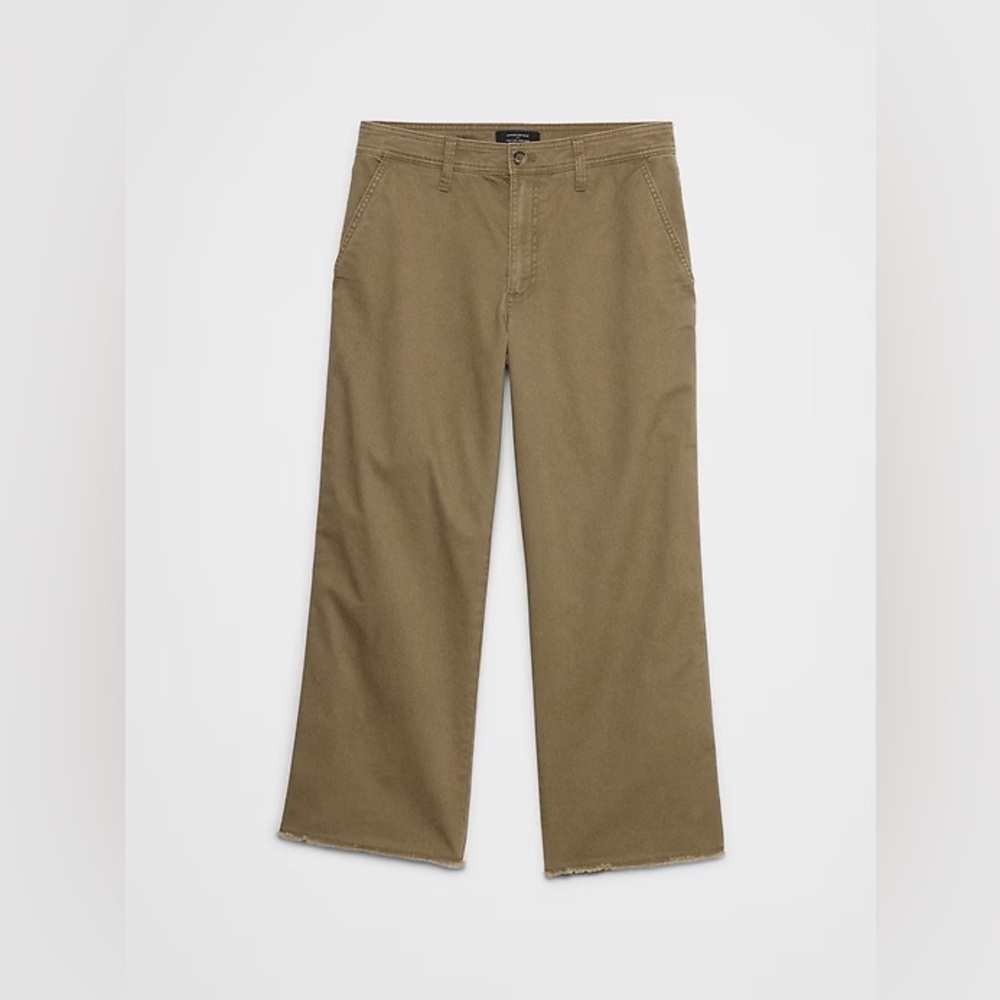 Wide-Leg High-Rise Cropped Chino Pants Campground